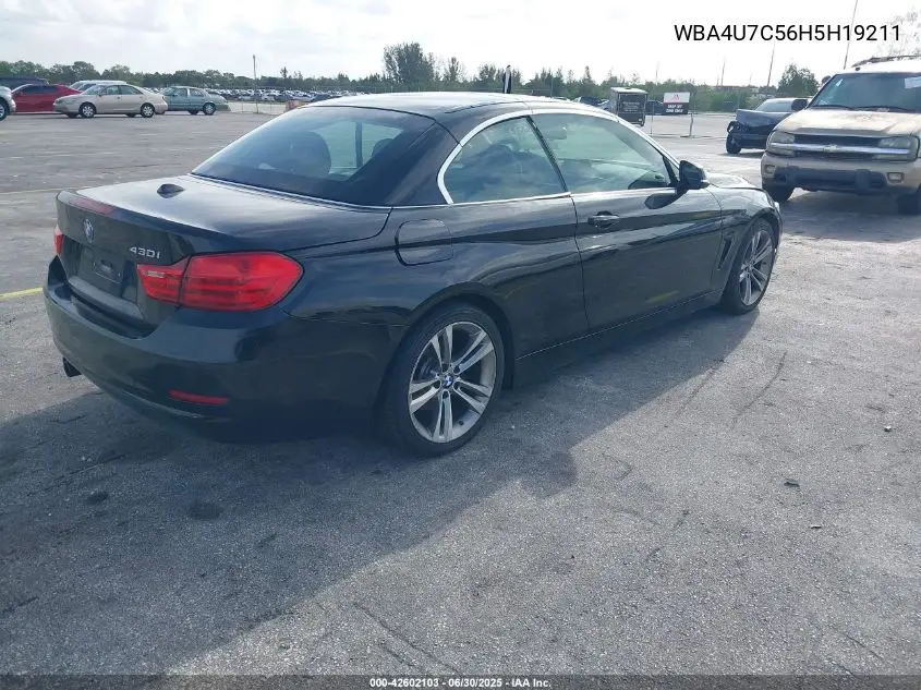 2017 BMW 430I VIN: WBA4U7C56H5H19211 Lot: 42602103