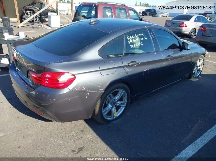 2017 BMW 430I Gran Coupe xDrive VIN: WBA4F9C37HG812518 Lot: 42609889