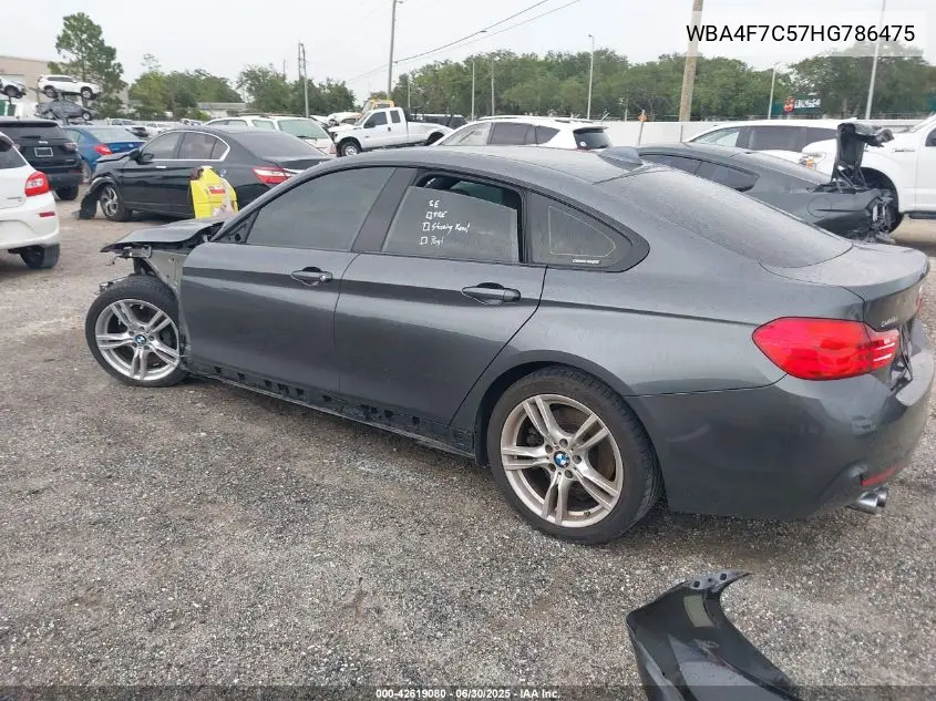 2017 BMW 430I Gran Coupe VIN: WBA4F7C57HG786475 Lot: 42619080