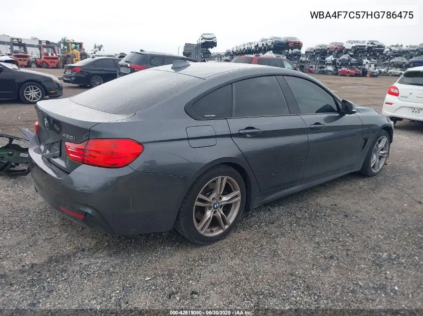 2017 BMW 430I Gran Coupe VIN: WBA4F7C57HG786475 Lot: 42619080