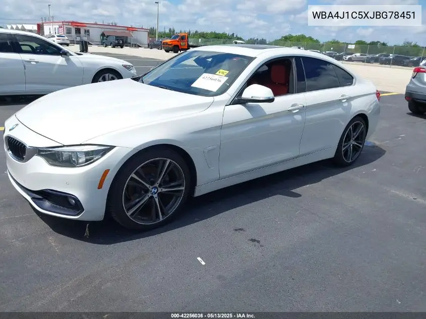 2018 BMW 430I Gran Coupe VIN: WBA4J1C5XJBG78451 Lot: 42256036