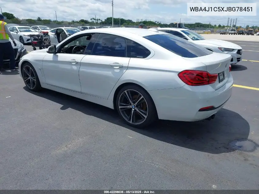 2018 BMW 430I Gran Coupe VIN: WBA4J1C5XJBG78451 Lot: 42256036