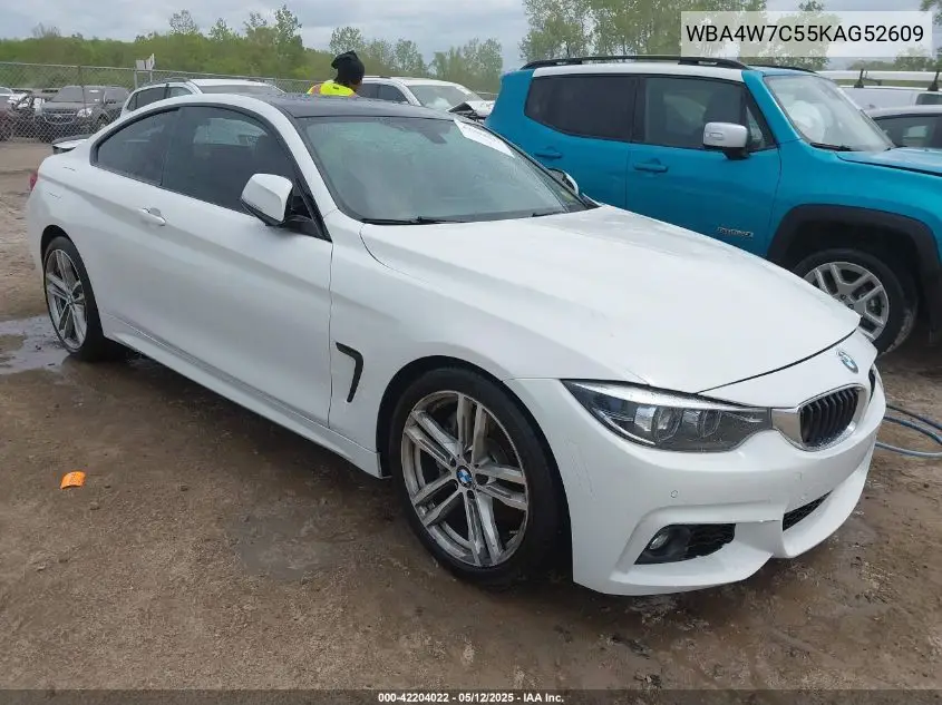 2019 BMW 440I VIN: WBA4W7C55KAG52609 Lot: 42204022