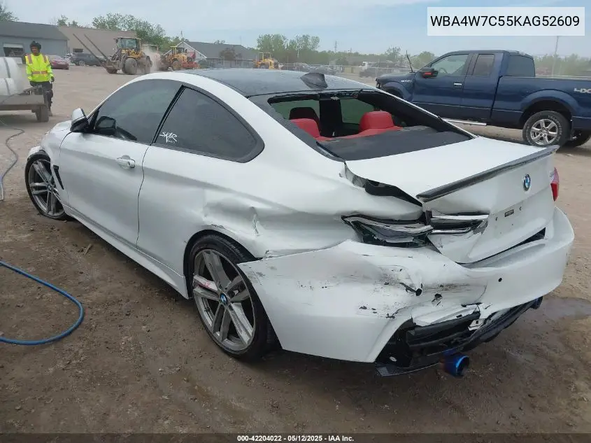 2019 BMW 440I VIN: WBA4W7C55KAG52609 Lot: 42204022