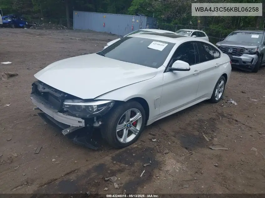 2019 BMW 430I Gran Coupe xDrive VIN: WBA4J3C56KBL06258 Lot: 42240315