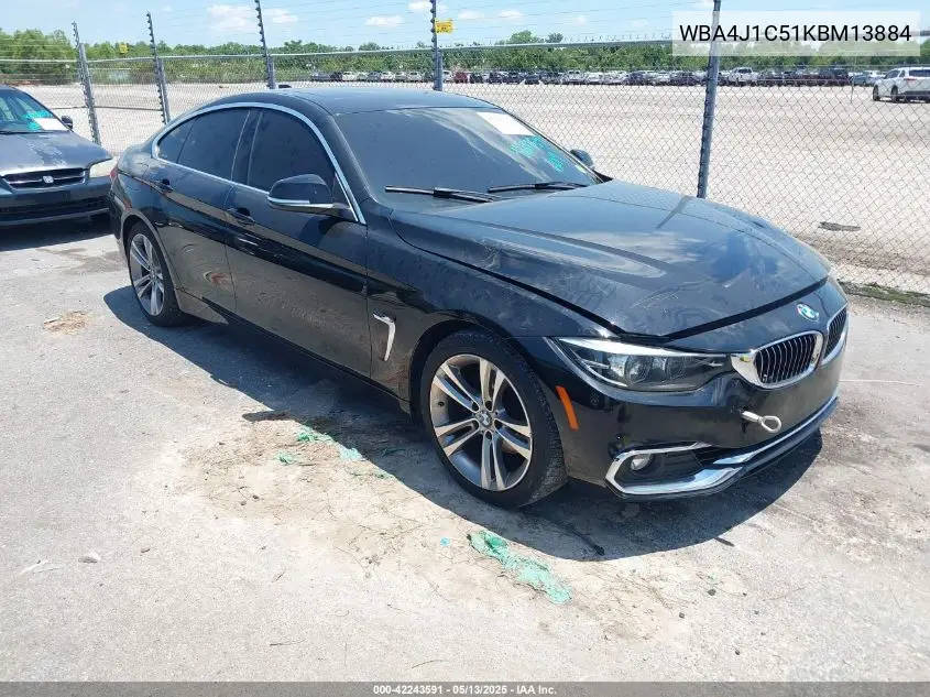 2019 BMW 430I Gran Coupe VIN: WBA4J1C51KBM13884 Lot: 42243591