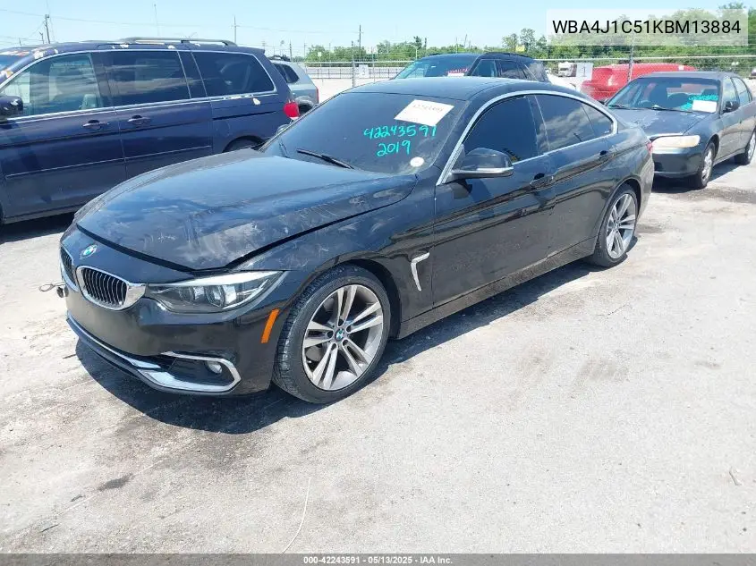 2019 BMW 430I Gran Coupe VIN: WBA4J1C51KBM13884 Lot: 42243591