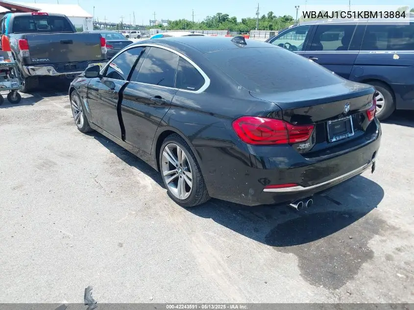 2019 BMW 430I Gran Coupe VIN: WBA4J1C51KBM13884 Lot: 42243591