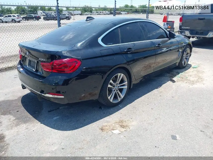 2019 BMW 430I Gran Coupe VIN: WBA4J1C51KBM13884 Lot: 42243591