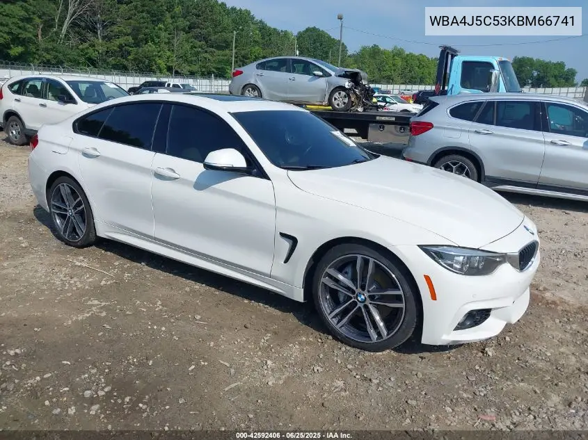 2019 BMW 440I Gran Coupe VIN: WBA4J5C53KBM66741 Lot: 42592406