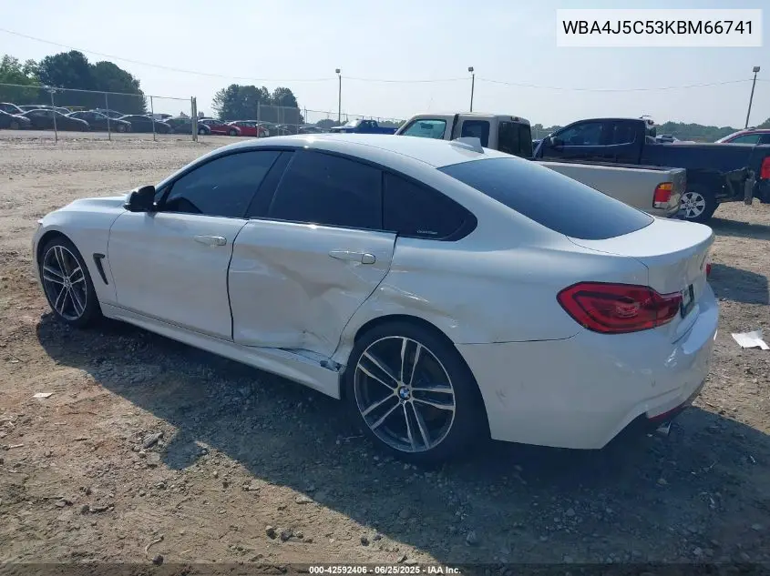 2019 BMW 440I Gran Coupe VIN: WBA4J5C53KBM66741 Lot: 42592406
