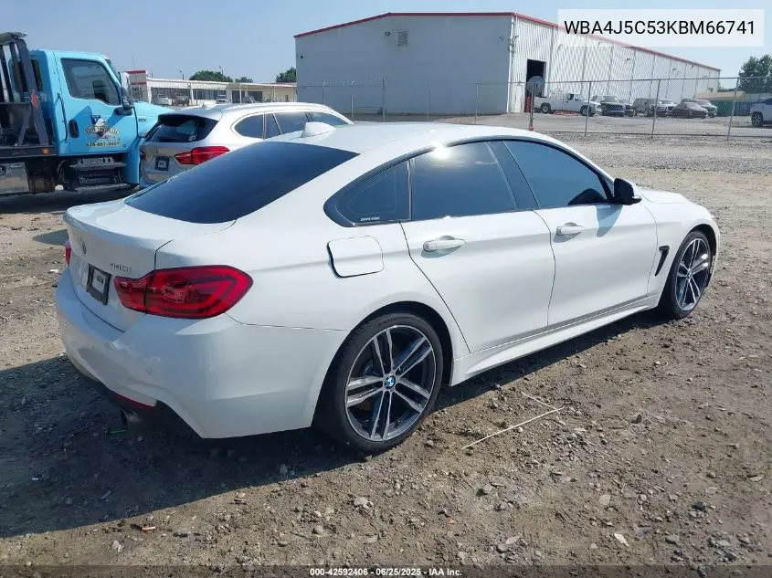 2019 BMW 440I Gran Coupe VIN: WBA4J5C53KBM66741 Lot: 42592406