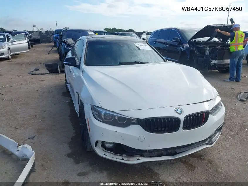 2019 BMW 430I Gran Coupe VIN: WBA4J1C57KBU67450 Lot: 42601288