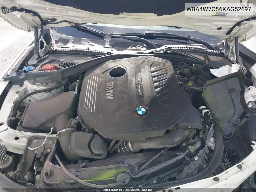 2019 BMW 440I VIN: WBA4W7C56KAG52697 Lot: 42618119