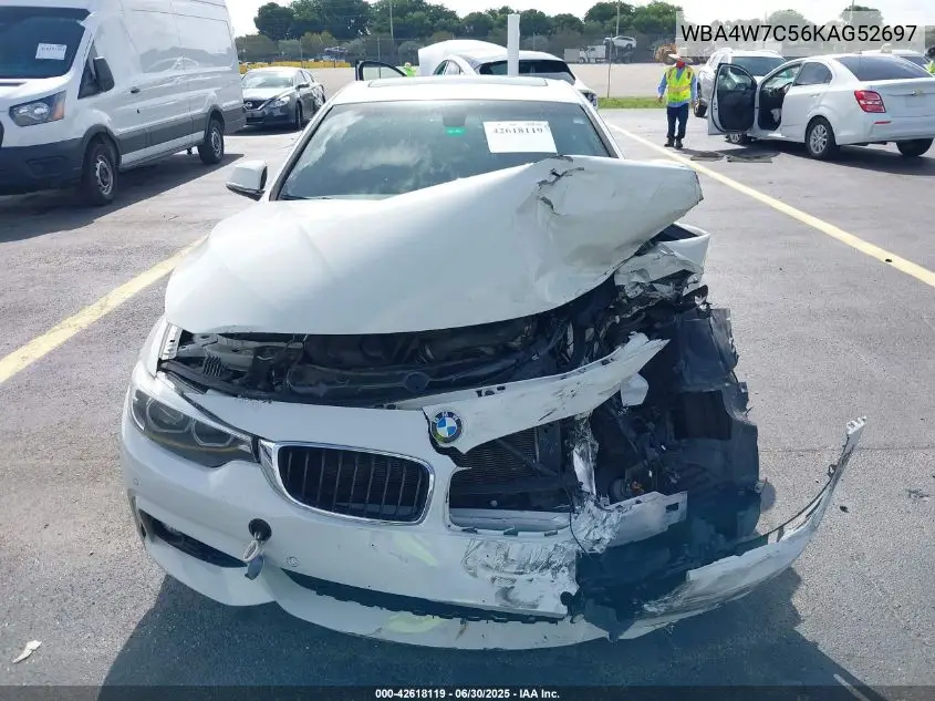 2019 BMW 440I VIN: WBA4W7C56KAG52697 Lot: 42618119
