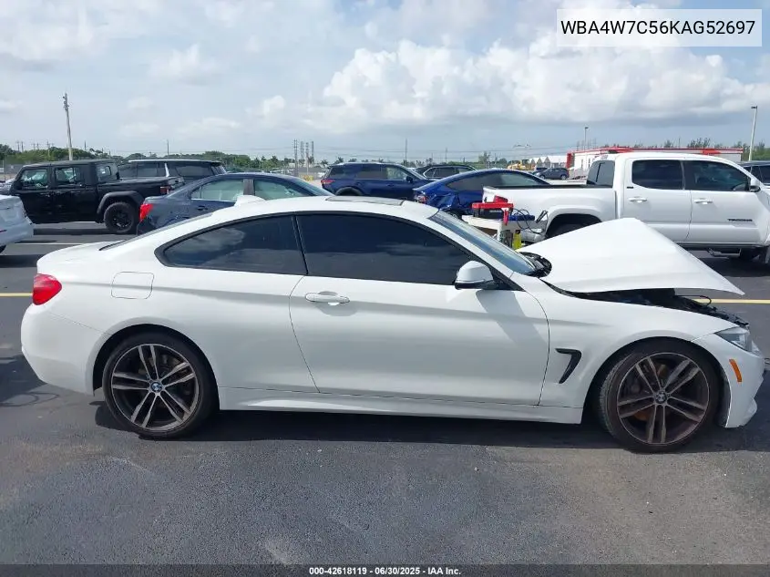 2019 BMW 440I VIN: WBA4W7C56KAG52697 Lot: 42618119