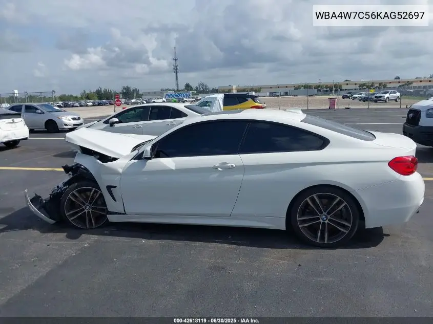 2019 BMW 440I VIN: WBA4W7C56KAG52697 Lot: 42618119