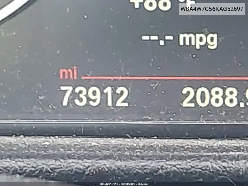 2019 BMW 440I VIN: WBA4W7C56KAG52697 Lot: 42618119