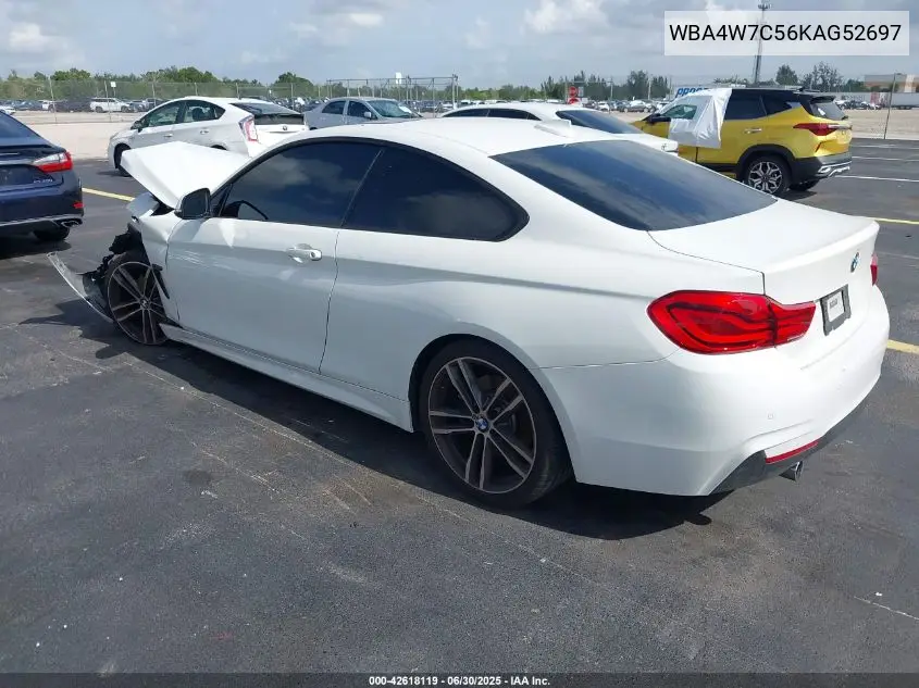 2019 BMW 440I VIN: WBA4W7C56KAG52697 Lot: 42618119
