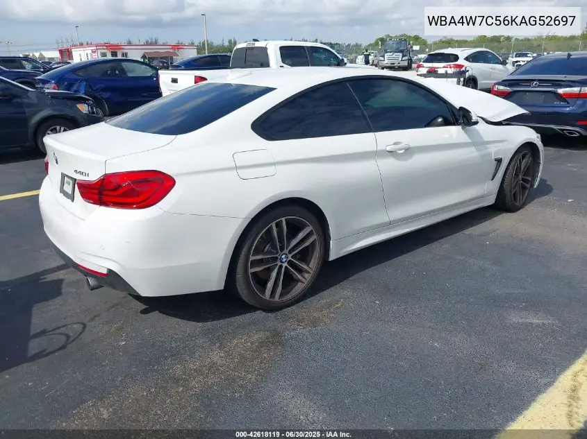 2019 BMW 440I VIN: WBA4W7C56KAG52697 Lot: 42618119