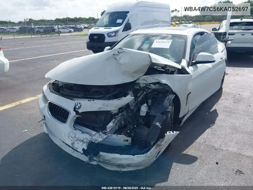 2019 BMW 440I VIN: WBA4W7C56KAG52697 Lot: 42618119