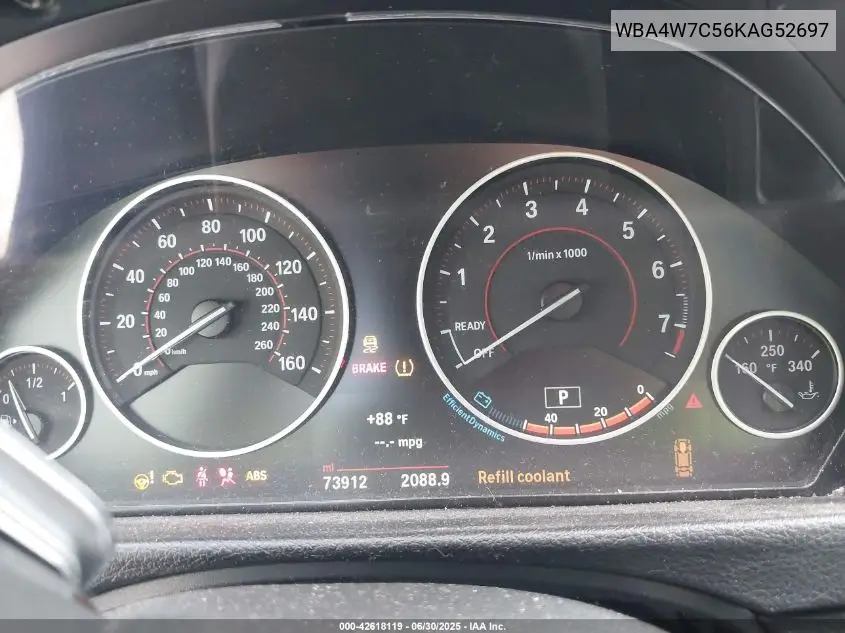 2019 BMW 440I VIN: WBA4W7C56KAG52697 Lot: 42618119