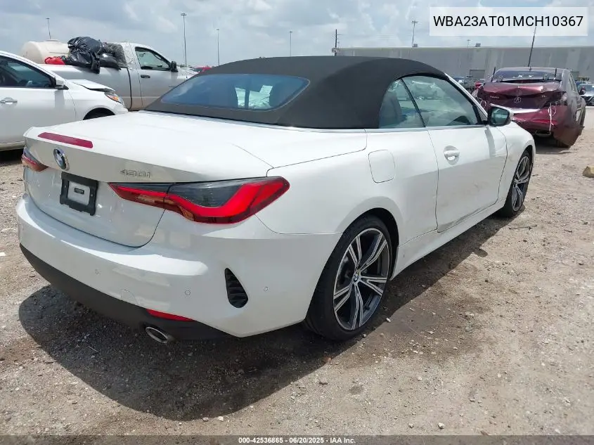 2021 BMW 430I VIN: WBA23AT01MCH10367 Lot: 42536865