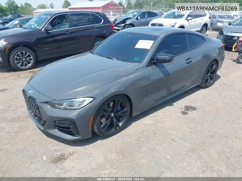 2021 BMW M440I xDrive VIN: WBA13AR06MCF85269 Lot: 42553151