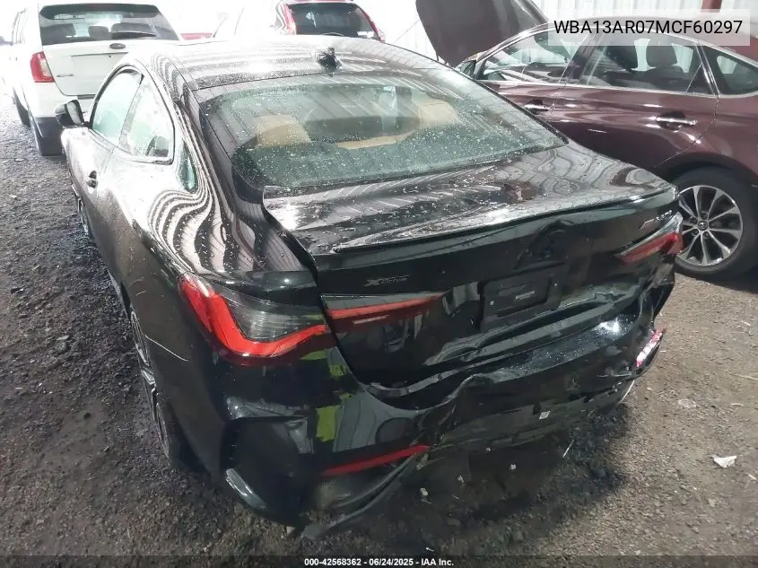 2021 BMW M440I xDrive VIN: WBA13AR07MCF60297 Lot: 42568362
