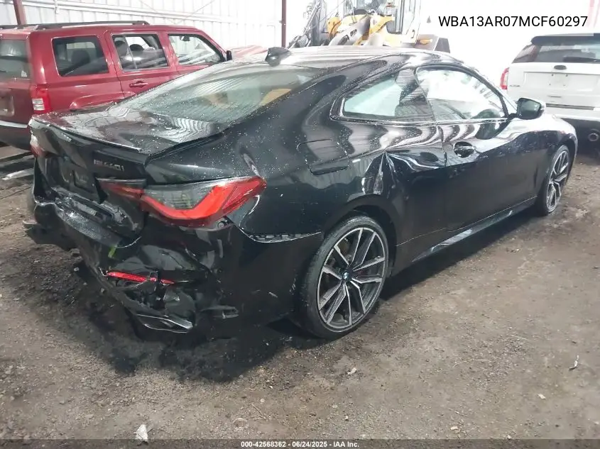 2021 BMW M440I xDrive VIN: WBA13AR07MCF60297 Lot: 42568362