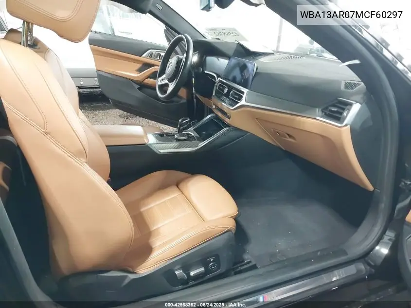2021 BMW M440I xDrive VIN: WBA13AR07MCF60297 Lot: 42568362
