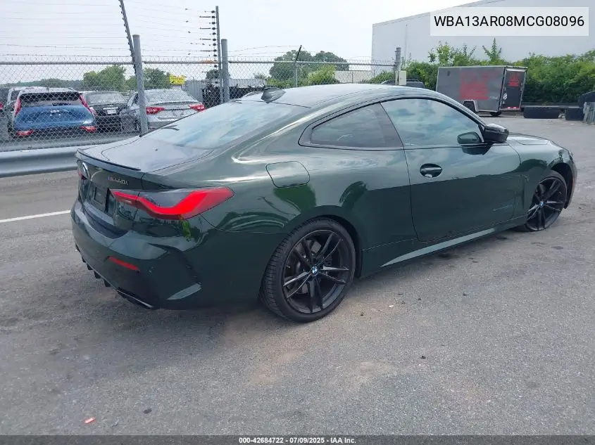 2021 BMW M440I xDrive VIN: WBA13AR08MCG08096 Lot: 42684722