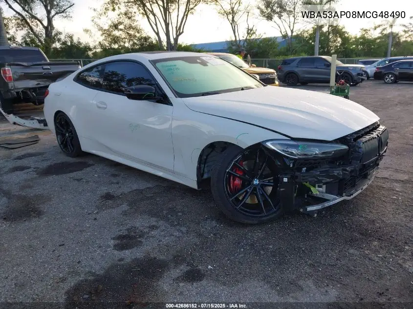 2021 BMW 430I VIN: WBA53AP08MCG48490 Lot: 42686152