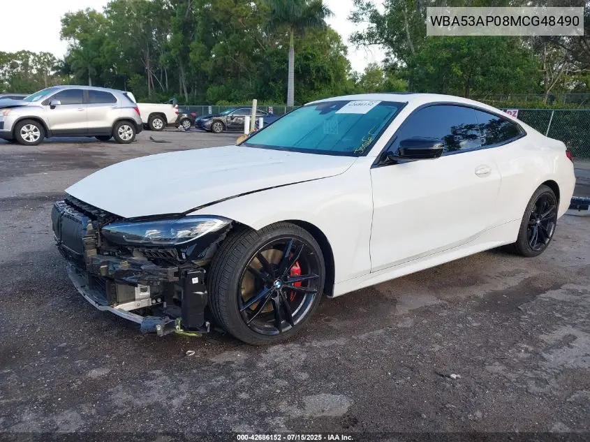 2021 BMW 430I VIN: WBA53AP08MCG48490 Lot: 42686152