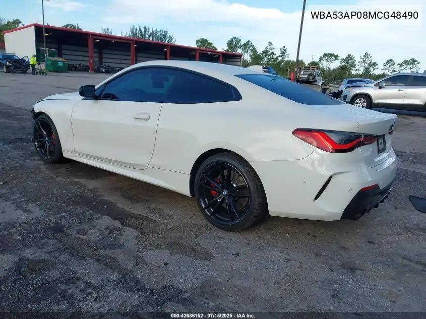 2021 BMW 430I VIN: WBA53AP08MCG48490 Lot: 42686152