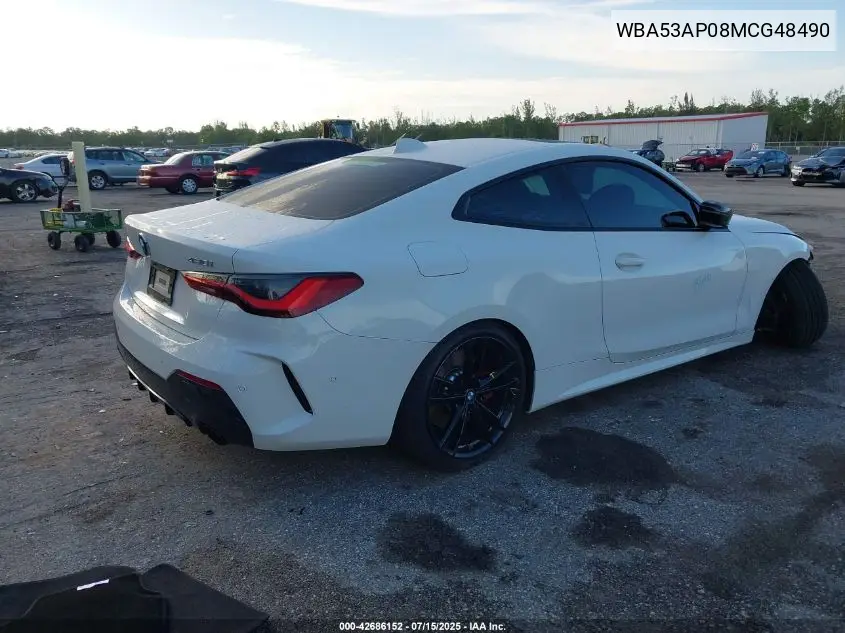 2021 BMW 430I VIN: WBA53AP08MCG48490 Lot: 42686152