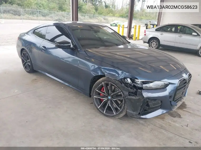 2021 BMW M440I xDrive VIN: WBA13AR02MCG58623 Lot: 42688754
