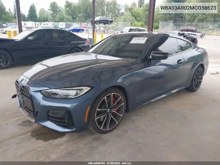2021 BMW M440I xDrive VIN: WBA13AR02MCG58623 Lot: 42688754