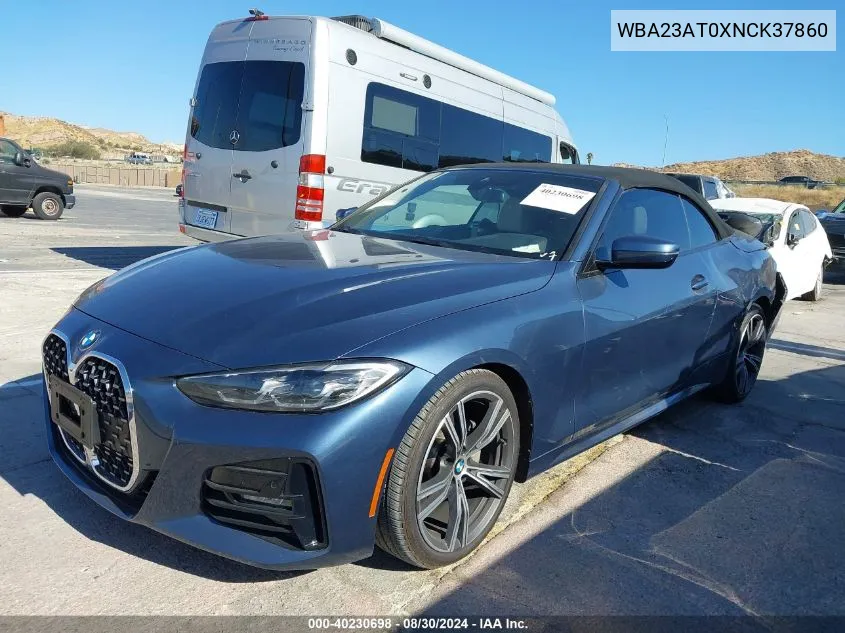 2022 BMW 430I VIN: WBA23AT0XNCK37860 Lot: 40230698