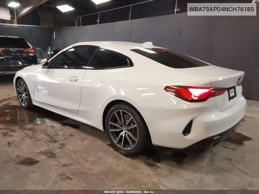 2022 BMW 430I xDrive VIN: WBA73AP04NCH76185 Lot: 41912052