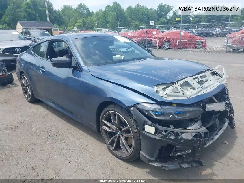 2022 BMW M440I xDrive VIN: WBA13AR02NCJ36217 Lot: 42505633
