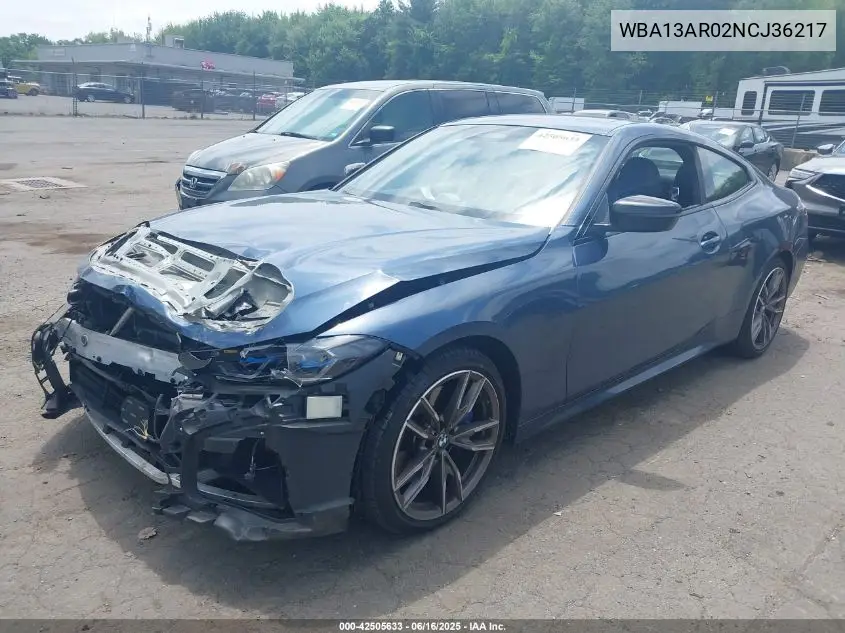 2022 BMW M440I xDrive VIN: WBA13AR02NCJ36217 Lot: 42505633