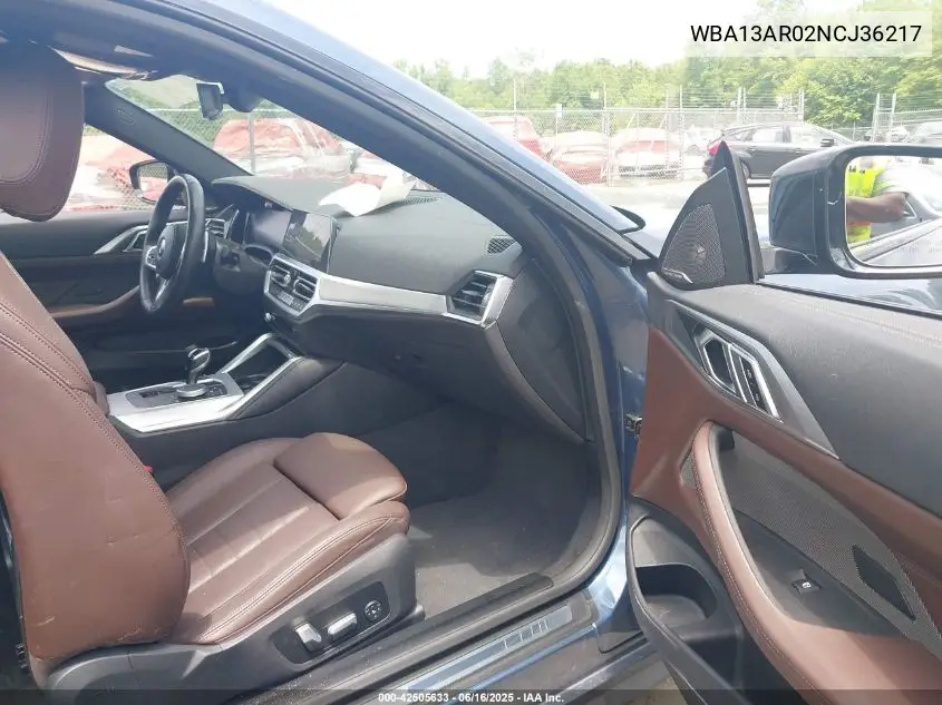2022 BMW M440I xDrive VIN: WBA13AR02NCJ36217 Lot: 42505633