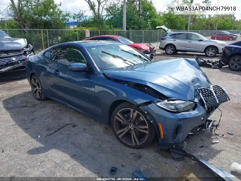 2022 BMW 430I VIN: WBA53AP04NCH79918 Lot: 42547738