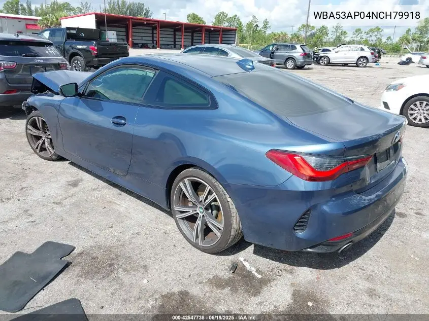 2022 BMW 430I VIN: WBA53AP04NCH79918 Lot: 42547738