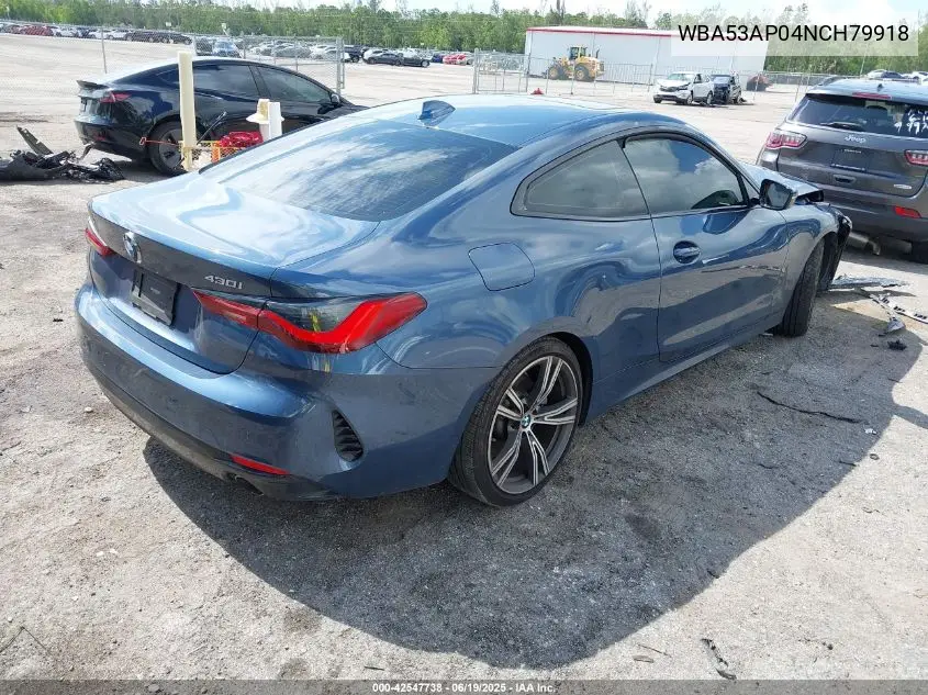 2022 BMW 430I VIN: WBA53AP04NCH79918 Lot: 42547738