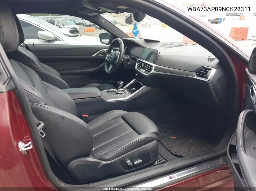 2022 BMW 430I xDrive VIN: WBA73AP09NCK28311 Lot: 42574300