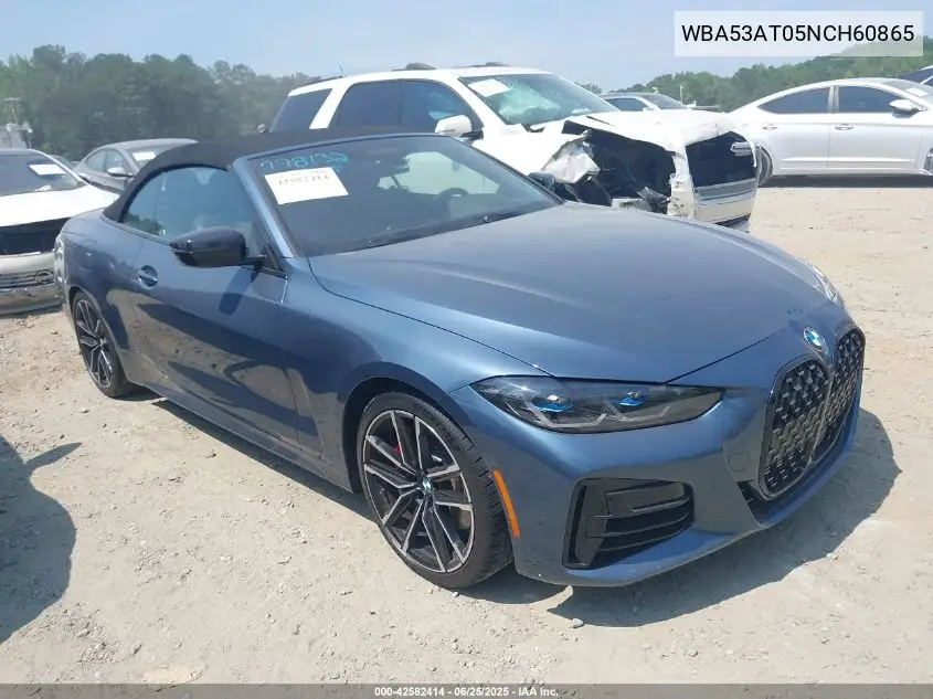 2022 BMW M440I VIN: WBA53AT05NCH60865 Lot: 42582414