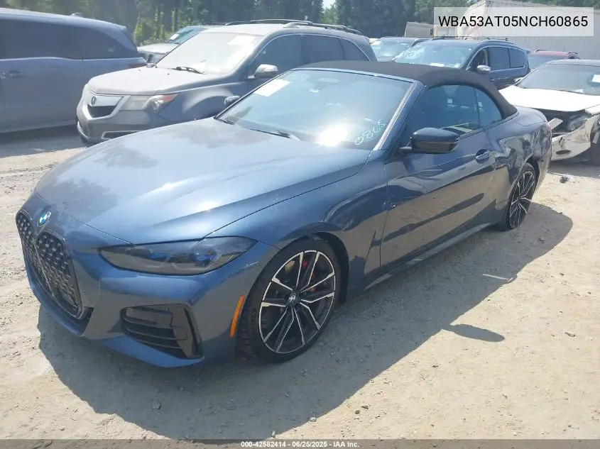 2022 BMW M440I VIN: WBA53AT05NCH60865 Lot: 42582414