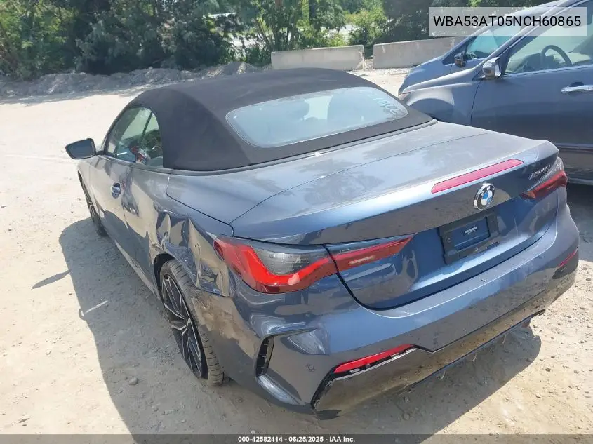 2022 BMW M440I VIN: WBA53AT05NCH60865 Lot: 42582414